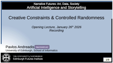 Thumbnail for [25/26] AI &amp; Storytelling - Opening Lecture
