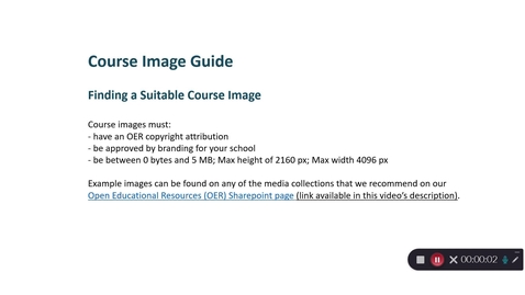 Thumbnail for Uploading a course image in Eduframe