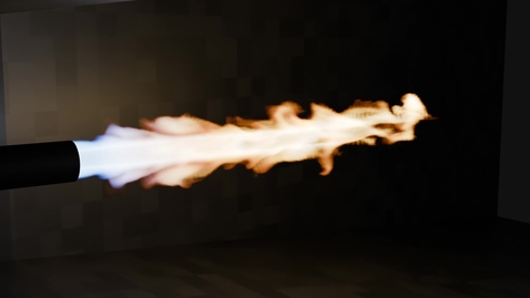 Thumbnail for Ray traced render of a CFD simulation of a pilot jet flame done in Blender