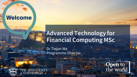 Thumbnail for entry Advanced Technology for Financial Computing MSc