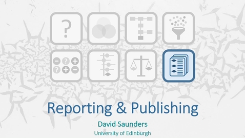 Thumbnail for 9 - Reporting &amp; Publishing