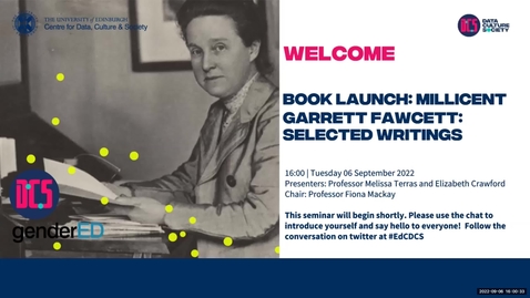 Thumbnail for entry Book launch: Millicent Garrett Fawcett: Selected Writings