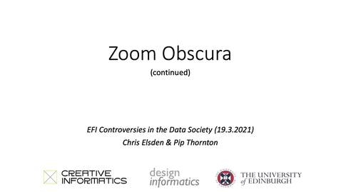 Thumbnail for Chris Elsden, Zoom Obscura Part 2