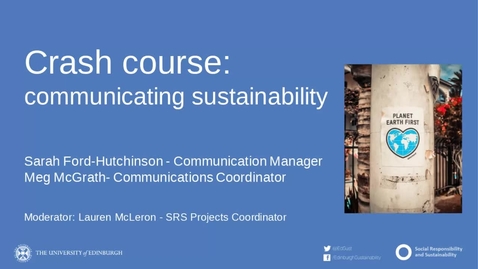 Thumbnail for entry Crash course in communicating sustainability