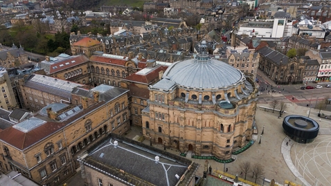 Thumbnail for Drone McEwan Hall Teviot tracking backwards
