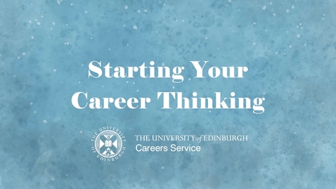 Thumbnail for Starting Your Career Thinking
