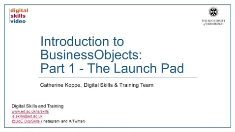 Thumbnail for Introduction to BusinessObjects: Part 1 - The Launch Pad