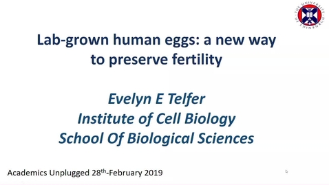 Thumbnail for Lab-grown human eggs; Prof Evelyn Telfer