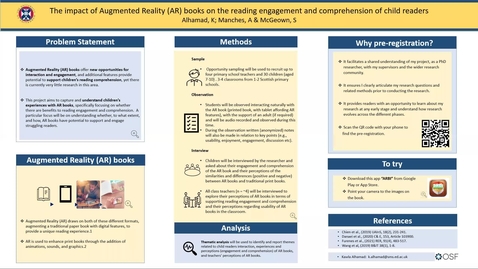 Thumbnail for entry The impact of Augmented Reality (AR) books on the reading engagement and comprehension of child readers. - Kawla Alhamad