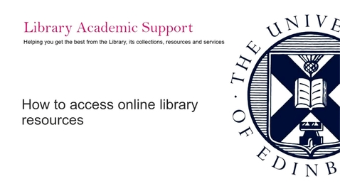 Thumbnail for entry PG How to access online Library resources