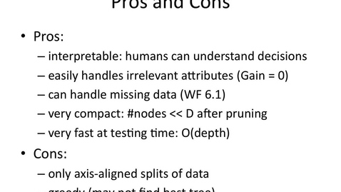 Thumbnail for entry Pros and cons of decision trees