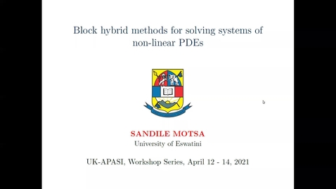 Thumbnail for entry UK-APASI in Mathematical Sciences: Sandile Motsa