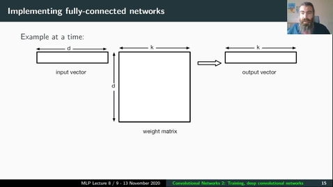 Thumbnail for MLP Lecture 08 - Clip 04 - Implementing CNNs