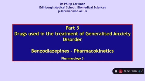 Thumbnail for Pharmacology 3: Anxiolytic Drugs - Part 3 Dr Phil Larkman
