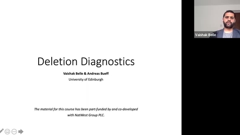 Thumbnail for entry XAI Lecture Recording - Deletion Diagnostics (Part 1)