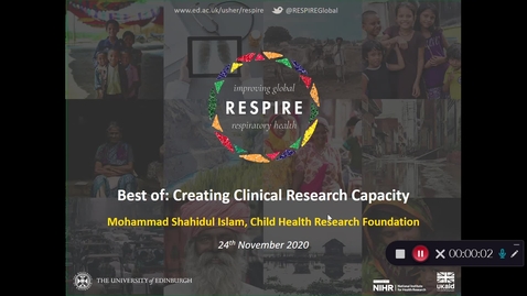 Thumbnail for entry RESPIRE Showcase: Best of Creating Clinical Research Capacity