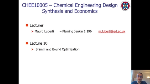 Thumbnail for entry Lecture 10 - Branch and Bound Optimisation