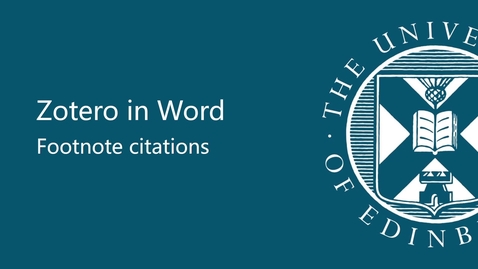 Thumbnail for Zotero in Word - Footnote citations