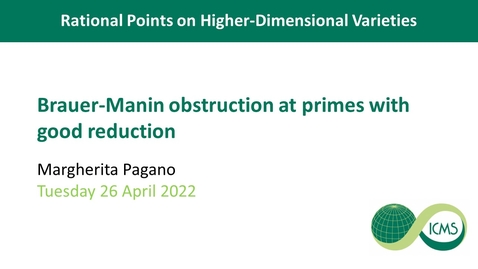 Thumbnail for entry Brauer-Manin Obstruction at Primes with Good Reduction - Margherita Pagano