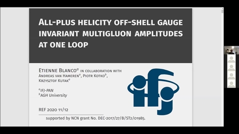 Thumbnail for entry REF2020: Etienne Blanco- All-plus helicity off-shell gauge invariant multigluon amplitudes at one loop