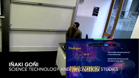 Thumbnail for Iñaki Goñi, The invisible infrastructures of a new democracy: Deliberative Democracy and the Role of Civic Tech + Discussion