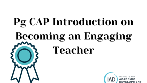 Thumbnail for entry PgCAP Introduction on Becoming an Engaging Teacher by Hazel  Christie