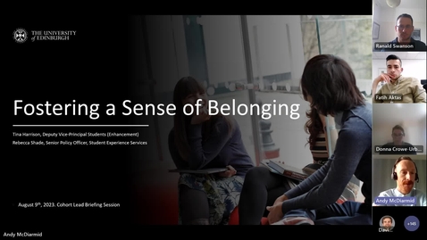 Thumbnail for entry Cohort Lead Briefing (6 of 6) Sense of Belonging 09.08.23