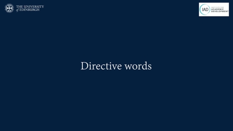 Thumbnail for IAD Directive words handout - BSL translation