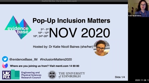 Thumbnail for 1. Introduction to Pop-Up Inclusion Matters 2020