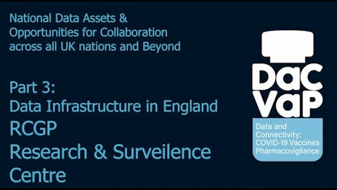 Thumbnail for entry DaC-VaP-2: Webinar: Part 3: Data Infrastructure in England - RCGP Research and Surveillance Centre