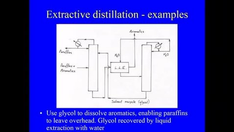 Thumbnail for entry Distillation Lecture 7 Choice of mass Separating agent