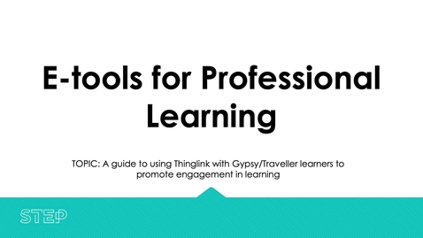 Thumbnail for entry E-tools for professional learning: Getting started with Thinglinks
