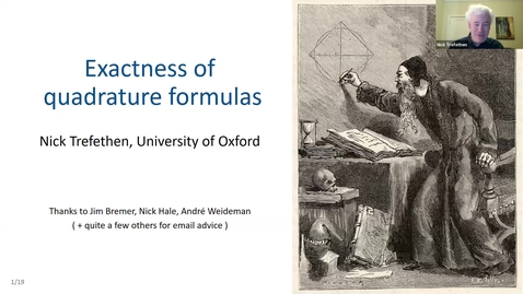 Thumbnail for entry Nick Trefethen 14 December Exactness of Quadrature Formulas