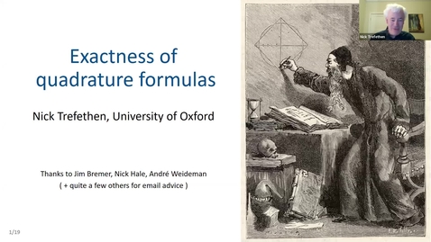 Thumbnail for Nick Trefethen 14 December Exactness of Quadrature Formulas
