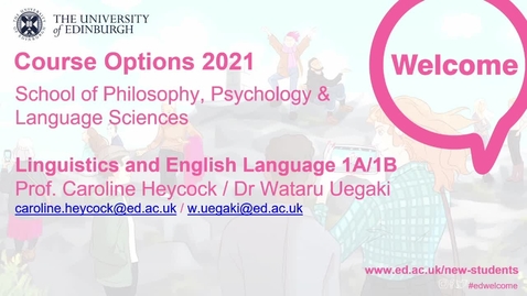 Thumbnail for entry Linguistics and English Language first year course options