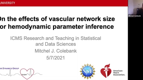 Thumbnail for entry 7 May 2021 - Mitchel Colebank  (North Carolina State University) - On the effects of vascular network size for hemodynamic parameter inference