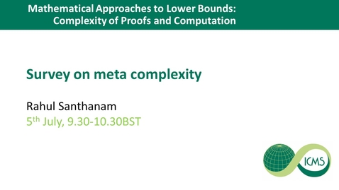 Thumbnail for entry Survey on meta complexity - Rahul Santhanam