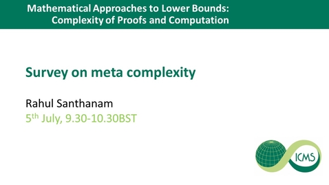 Thumbnail for Survey on meta complexity - Rahul Santhanam