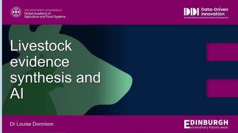 Thumbnail for Livestock  evidence  synthesis and  AI