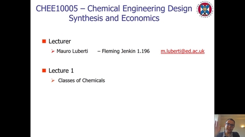 Thumbnail for Lecture 1 - Classes of Chemicals