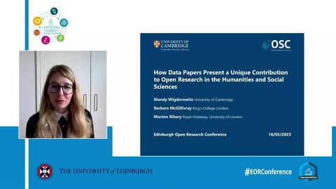 Thumbnail for How data papers present a unique contribution to open research in the humanities and social sciences - Mandy Wigdorowitz, Barbara McGillivray, Marton Ribary