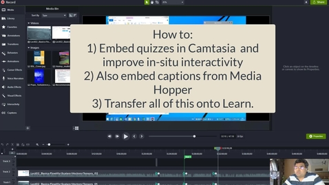 Thumbnail for entry Embedding interactivity and captioning in videos using Camtasia and making this Learn compatible!