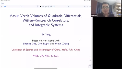 Thumbnail for Masur-Veech Volumes of Quadratic Differentials, Witten-Kontsevich Correlators, and Integrable Systems - Di Yang