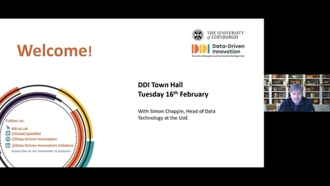 Thumbnail for entry DDI Town Hall Tuesday 16th February  2021 with Simon Chapple