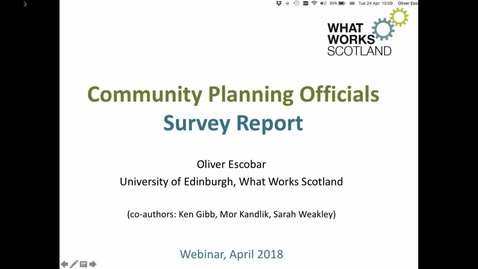 Thumbnail for entry Community Planning Officials Survey Report: Webinar