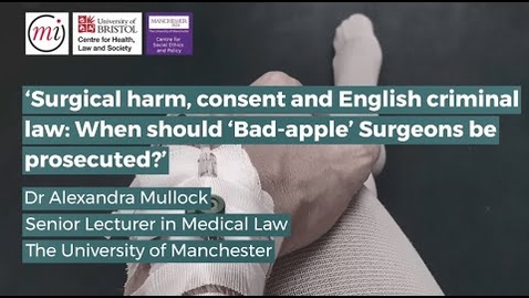 Thumbnail for entry Surgical Harm, Consent and English Criminal Law - Alexandra Mullock