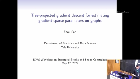 Thumbnail for entry Tree-Projected Gradient Descent for Estimating Gradient-Sparse Parameters on Graphs - Zhou Fan 