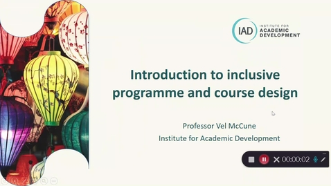 Thumbnail for entry Inclusive Course and Programme Design