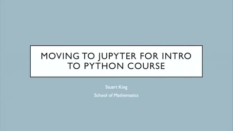 Thumbnail for entry Dr Stuart King - University of Edinburgh, School of Mathematics