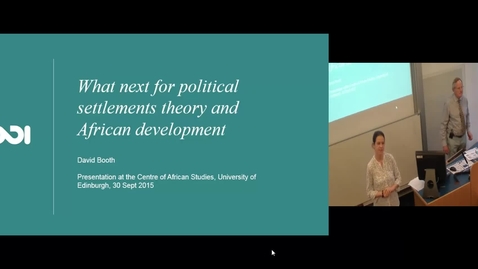 Thumbnail for entry Where next for political settlements theory and African development? - David Booth